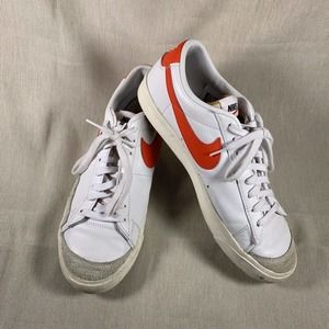 VTG Nike Blazer Low '77 Team Orange Men’s Size 11.5 DA6364-104 White Preowned